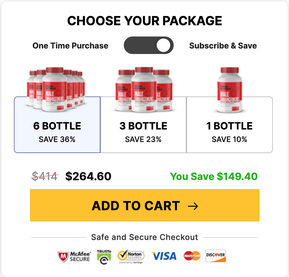Endura Naturals package options and pricing